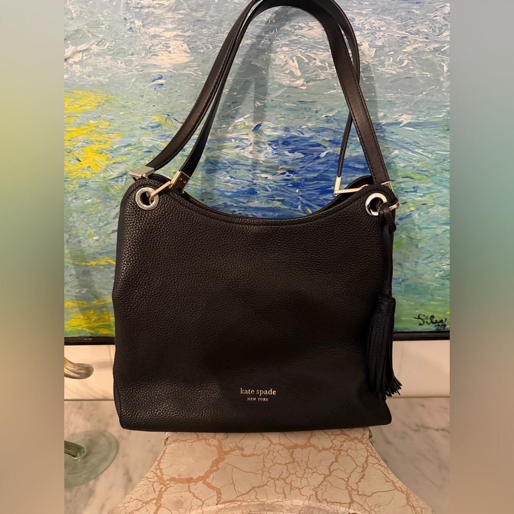 Kate Spade Black Pebbled Leather Shoulder Bag